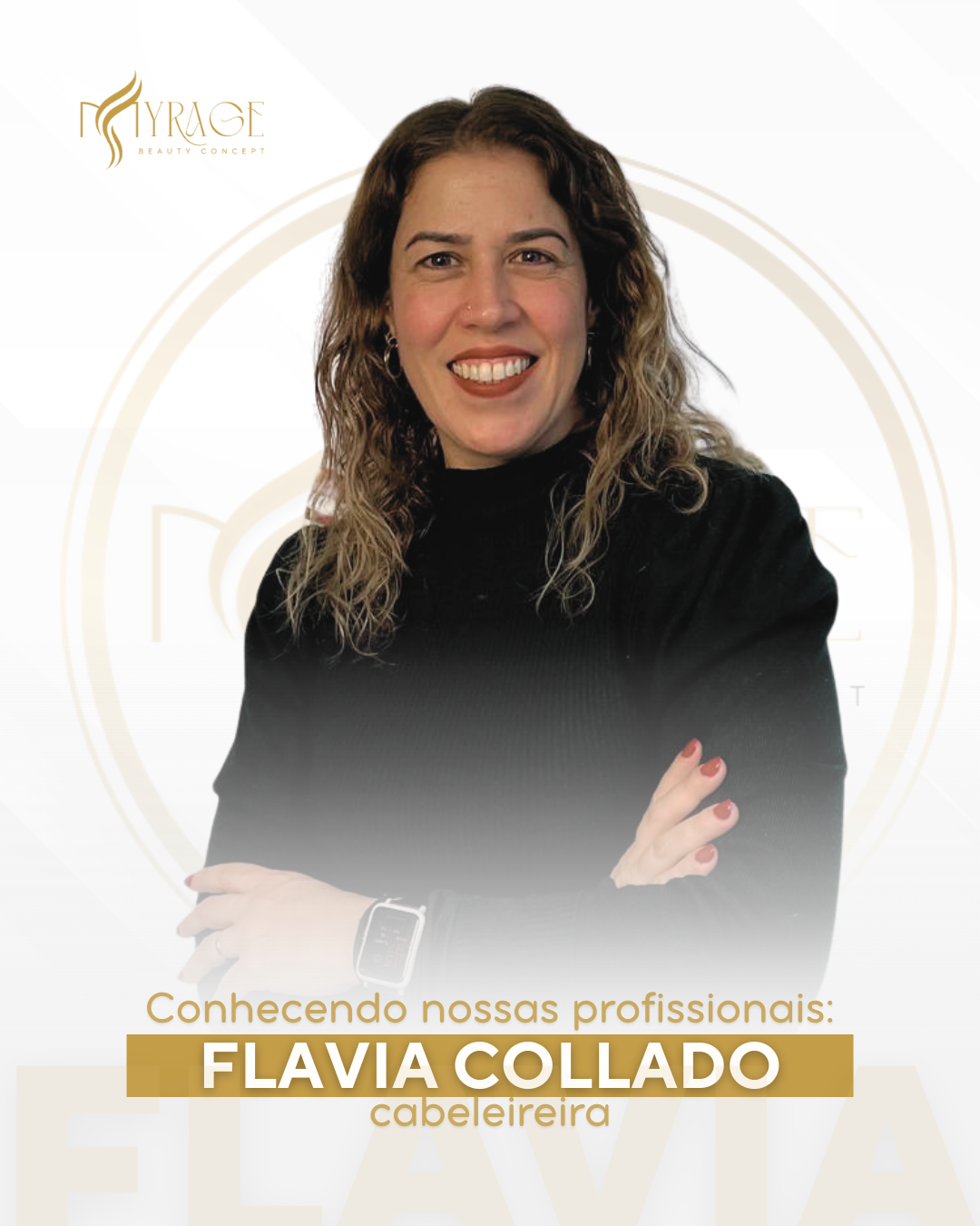 Flavia Collado – Especialista em Cortes e Mechas no salão Myrage Beauty Concept em São Paulo